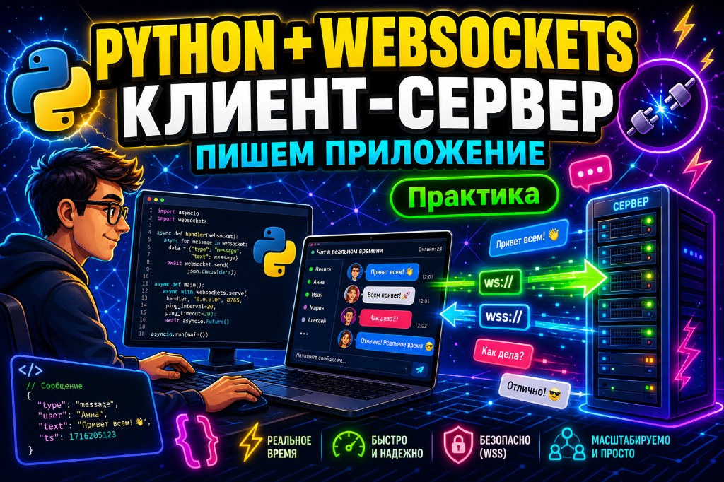 Превью: Пишем клиент‑серверное приложение на стеке Python + WebSockets
